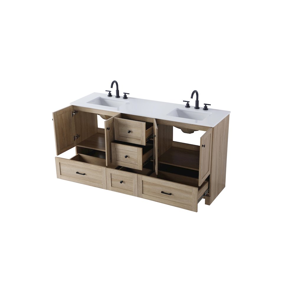 66 inch Double Bathroom Vanity In Mango Wood. Picture 7