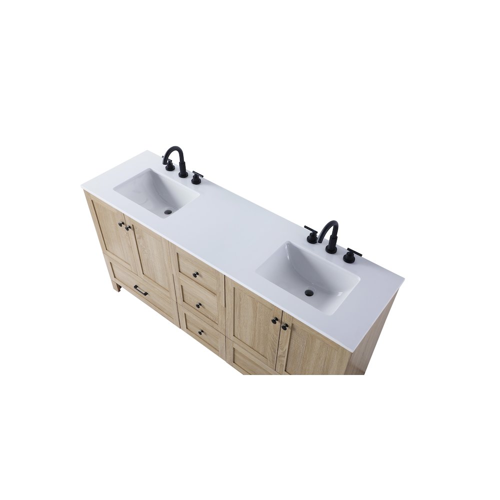 66 inch Double Bathroom Vanity In Mango Wood. Picture 8