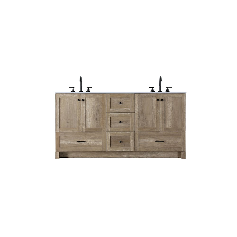 66 inch Double Bathroom Vanity In Natural Oak. Picture 1