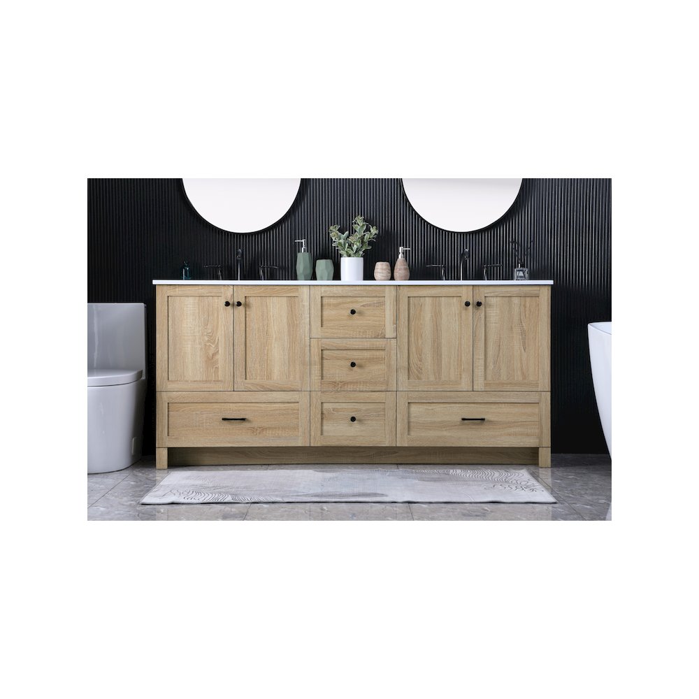 72 Inch Double Bathroom Vanity In Mango Wood. Picture 2