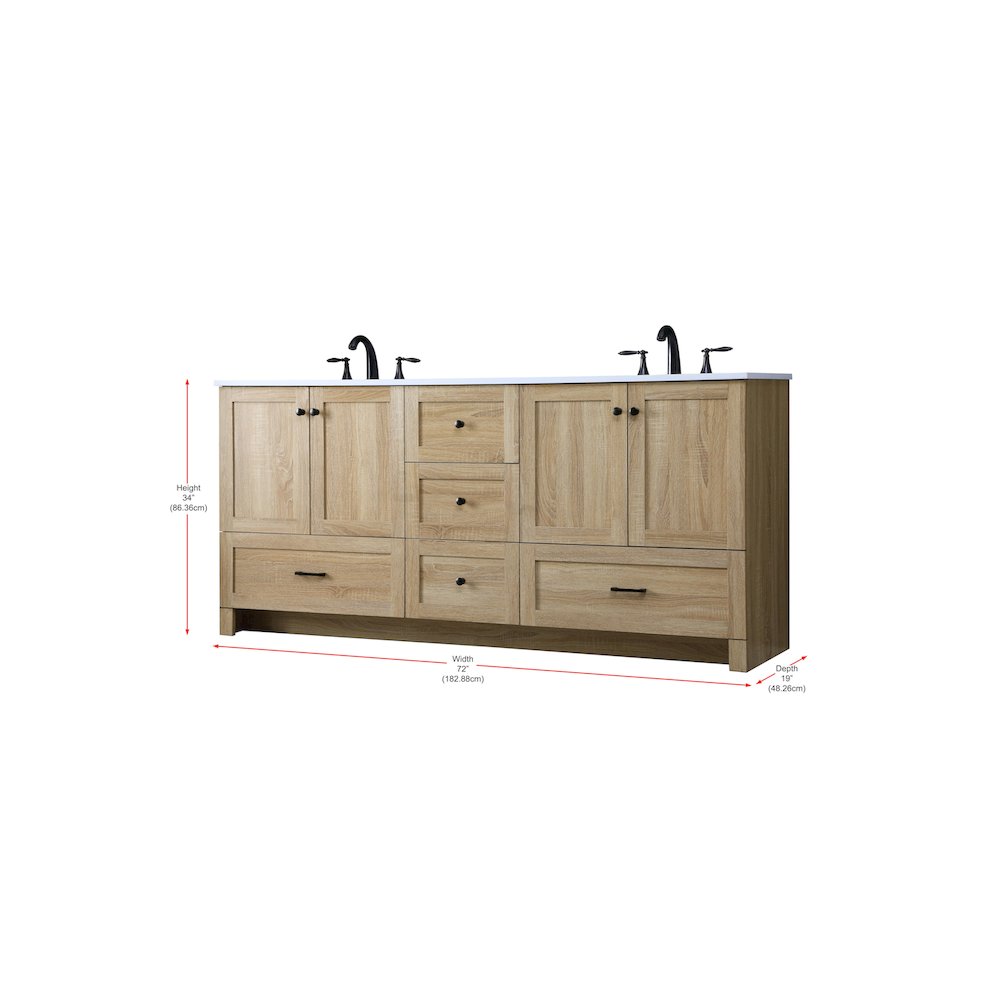 72 Inch Double Bathroom Vanity In Mango Wood. Picture 17