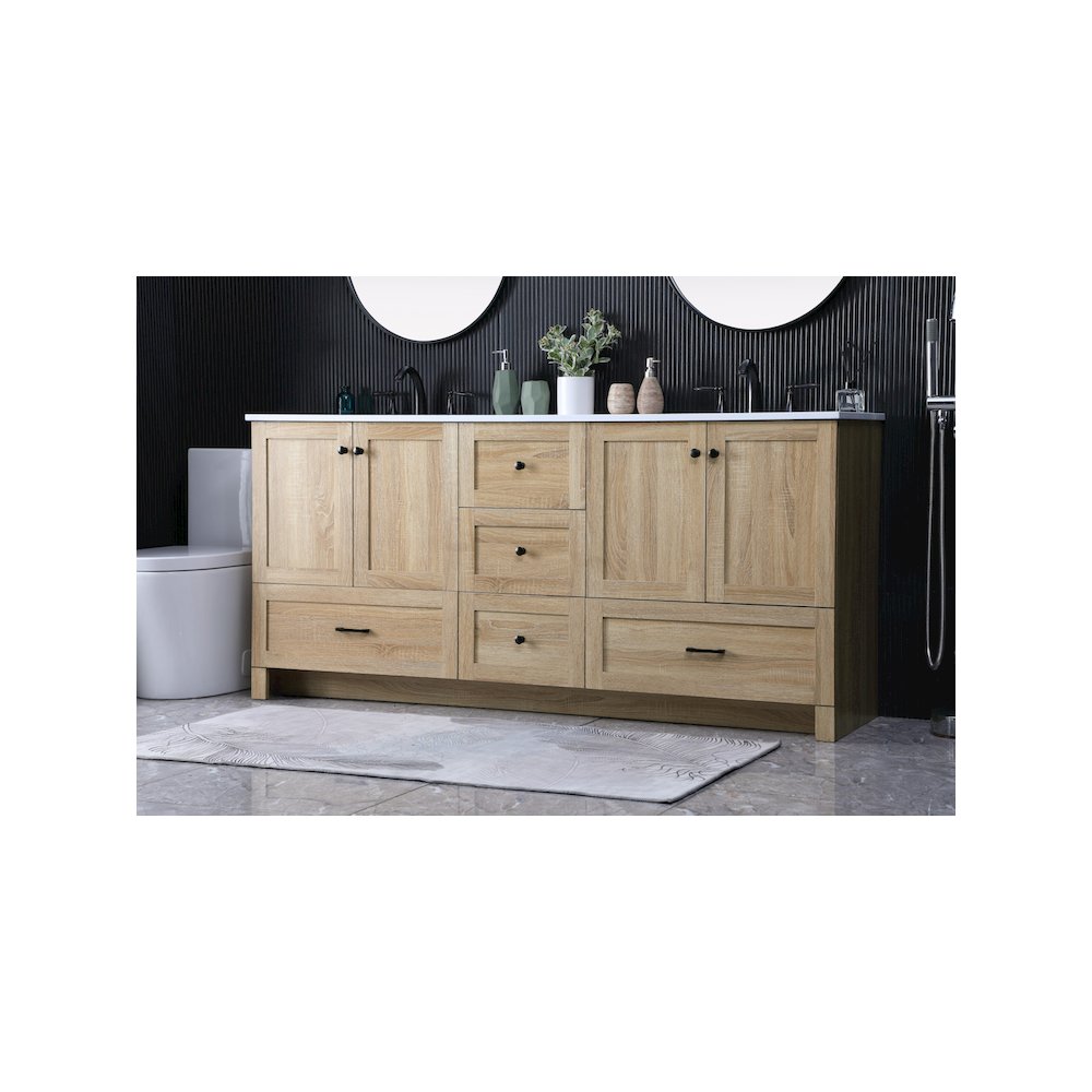 72 Inch Double Bathroom Vanity In Mango Wood. Picture 3