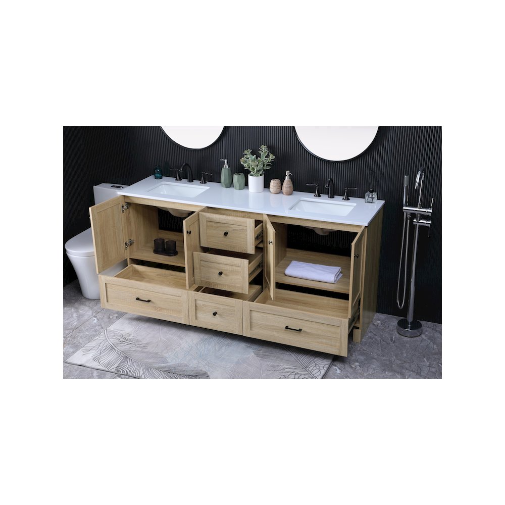 72 Inch Double Bathroom Vanity In Mango Wood. Picture 4