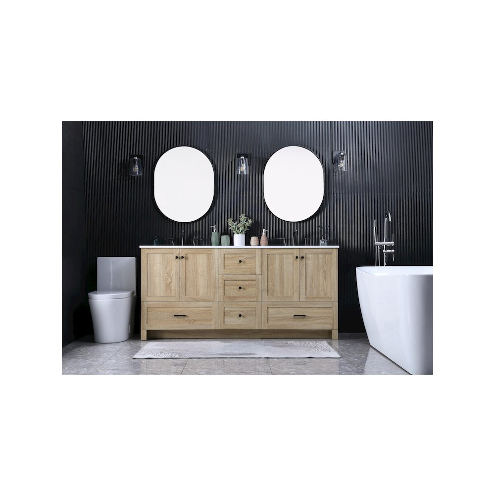 72 Inch Double Bathroom Vanity In Mango Wood. Picture 5