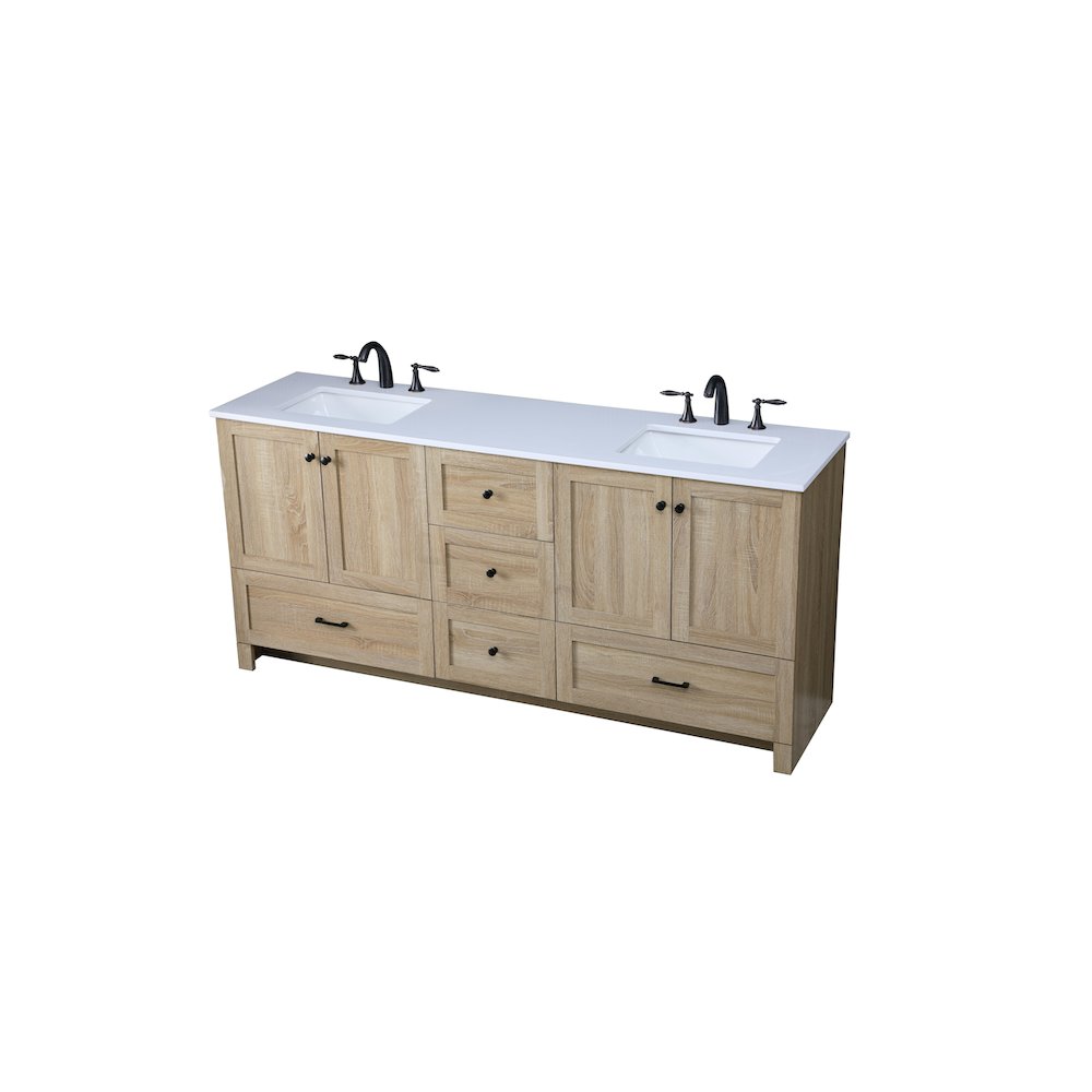 72 Inch Double Bathroom Vanity In Mango Wood. Picture 9