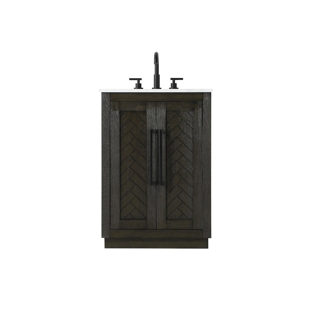 24 inch Single Bathroom Vanity in Chocolate Oak. Picture 1