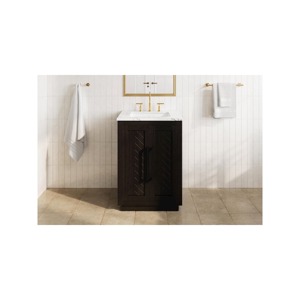 24 inch Single Bathroom Vanity in Chocolate Oak. Picture 2