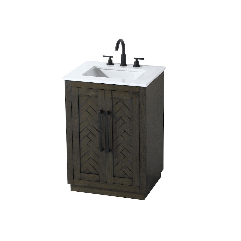 24 inch Single Bathroom Vanity in Chocolate Oak. Picture 6