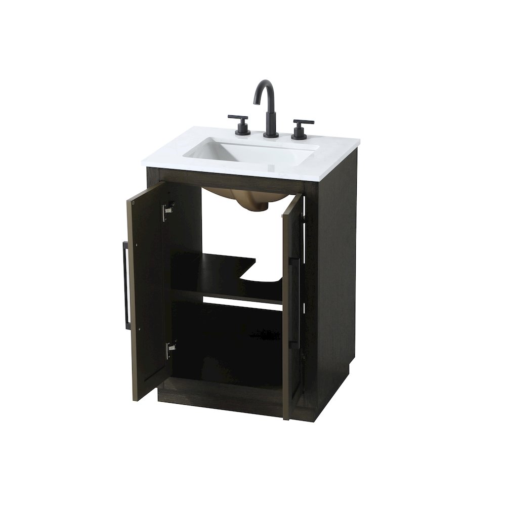 24 inch Single Bathroom Vanity in Chocolate Oak. Picture 7