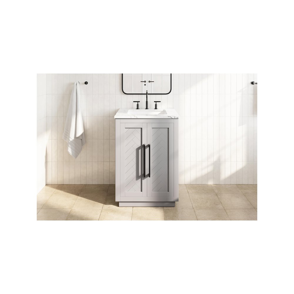 24 inch Single Bathroom Vanity in Grey. Picture 2