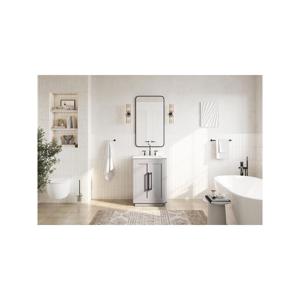 24 inch Single Bathroom Vanity in Grey. Picture 4