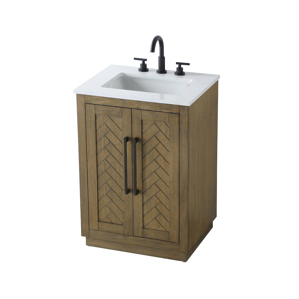 24 inch Single Bathroom Vanity in Hazel Oak. Picture 6