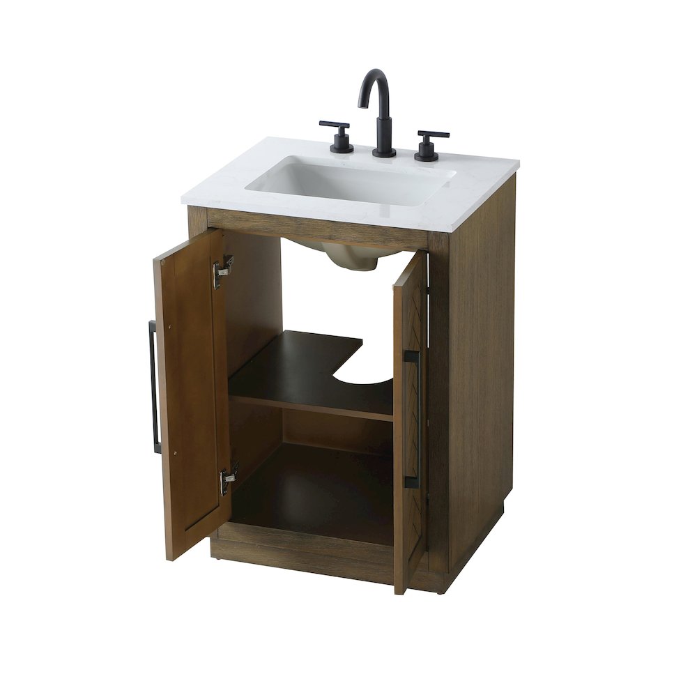 24 inch Single Bathroom Vanity in Hazel Oak. Picture 7