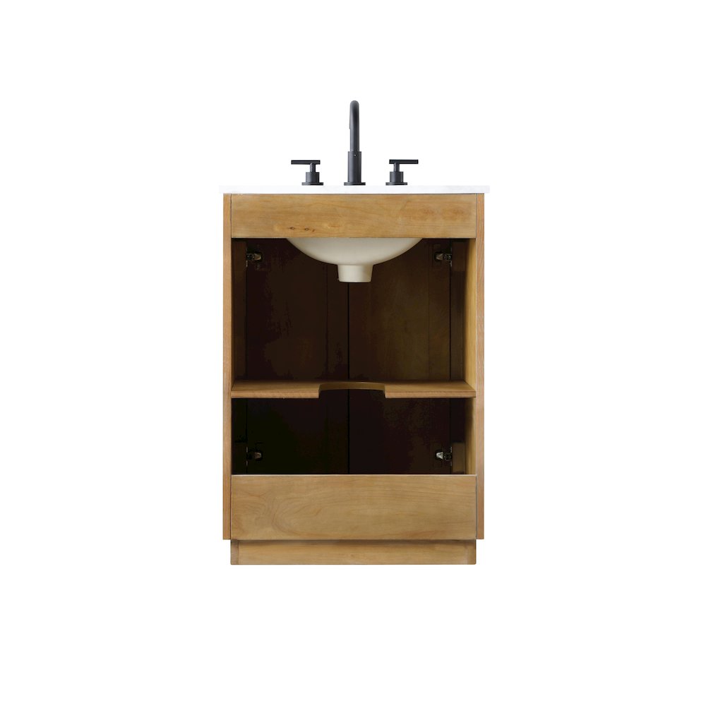 24 inch Single Bathroom Vanity in Linen Oak. Picture 11