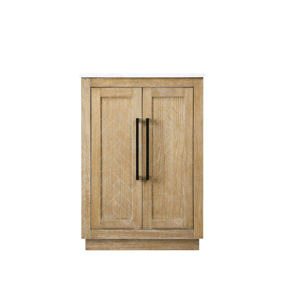 24 inch Single Bathroom Vanity in Linen Oak. Picture 5