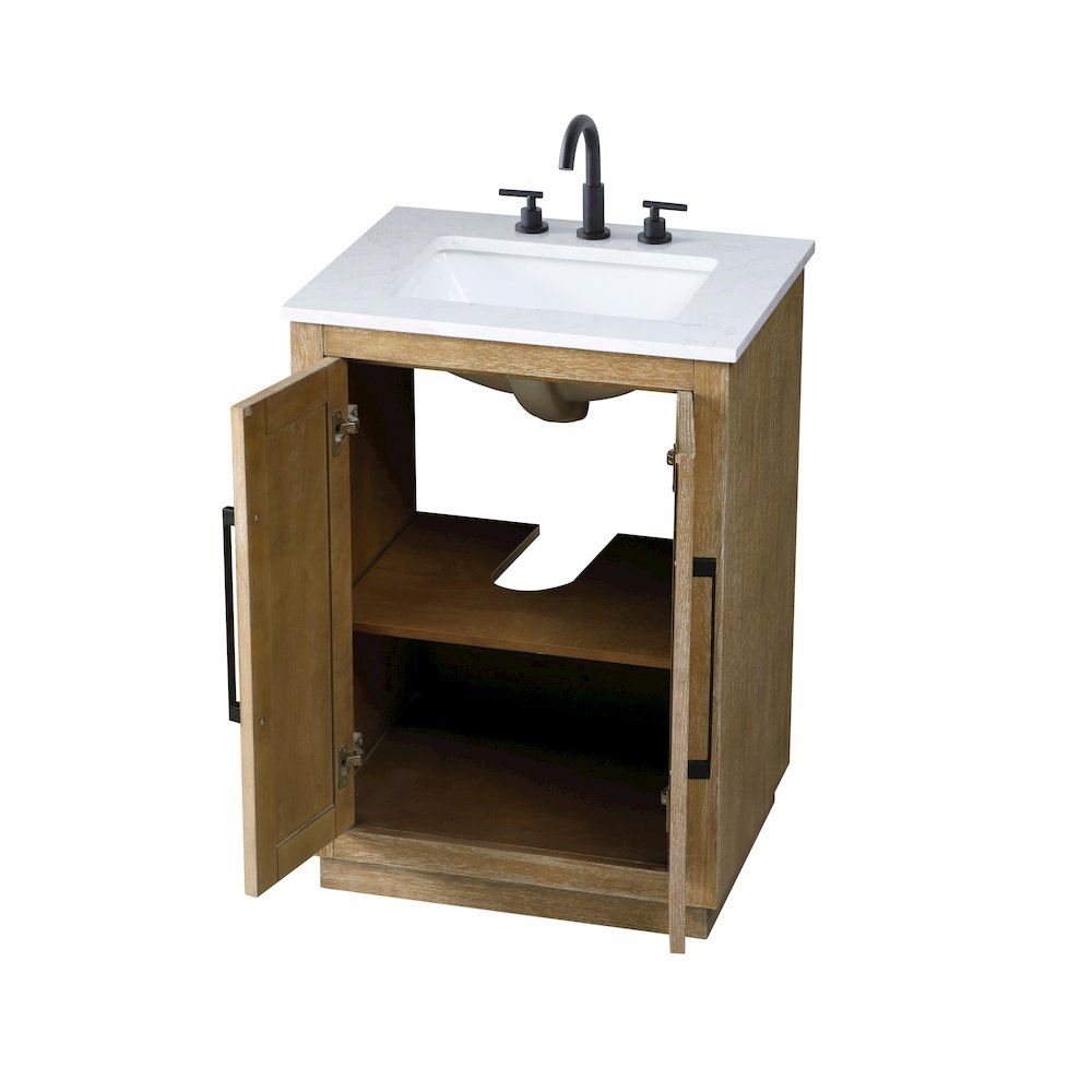 24 inch Single Bathroom Vanity in Linen Oak. Picture 7