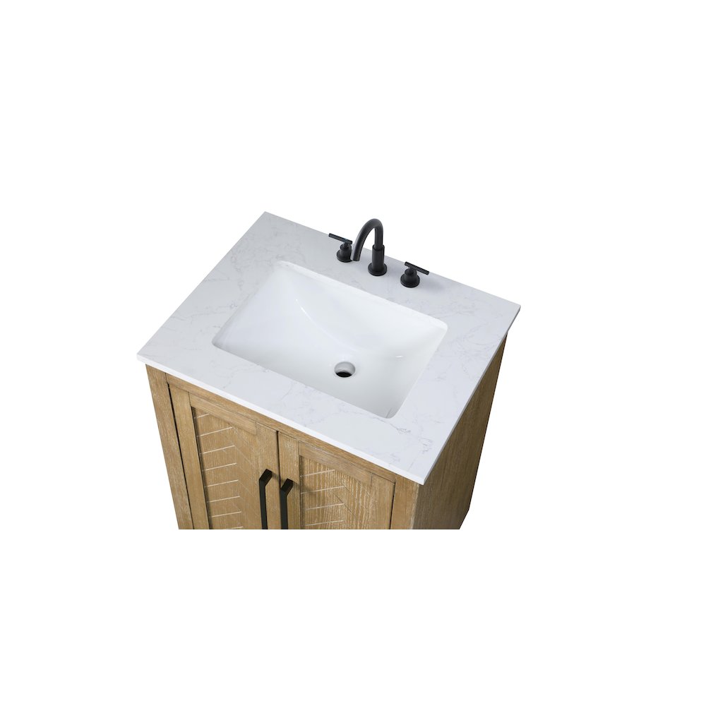 24 inch Single Bathroom Vanity in Linen Oak. Picture 8
