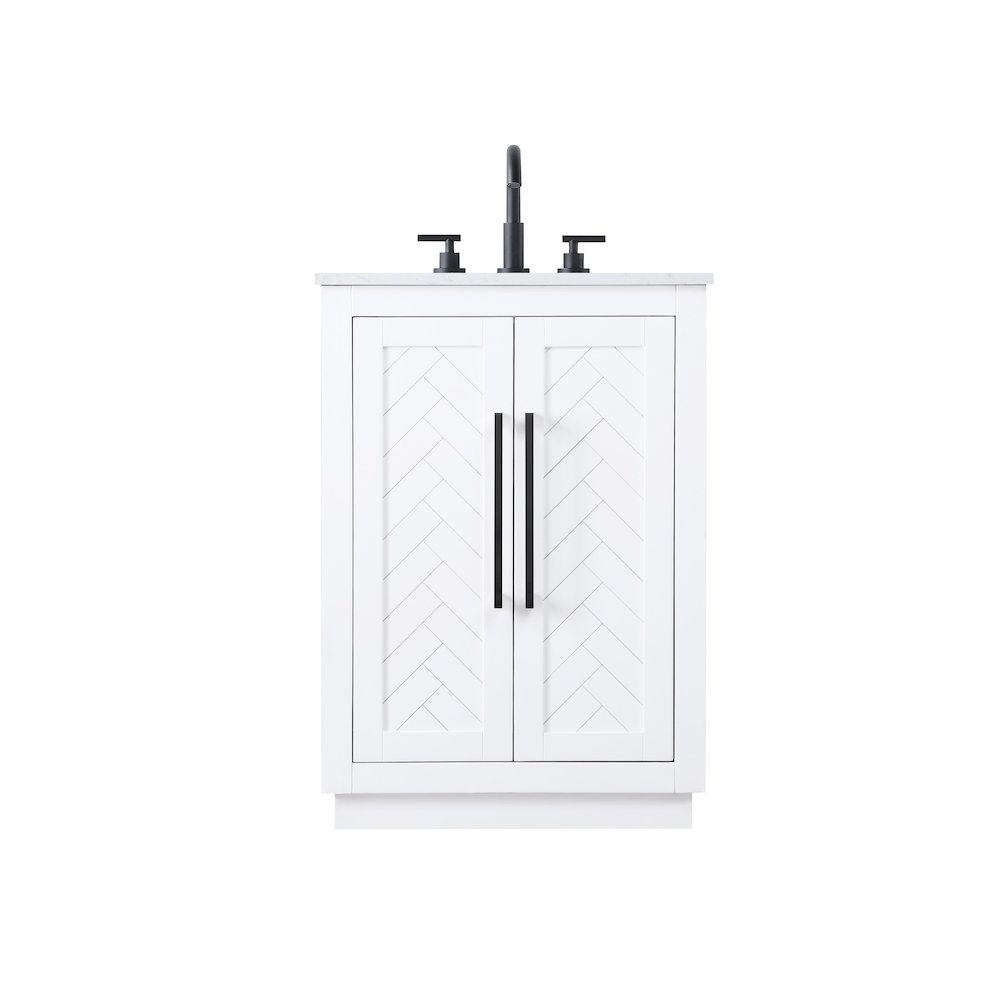 24 inch Single Bathroom Vanity in White. Picture 1