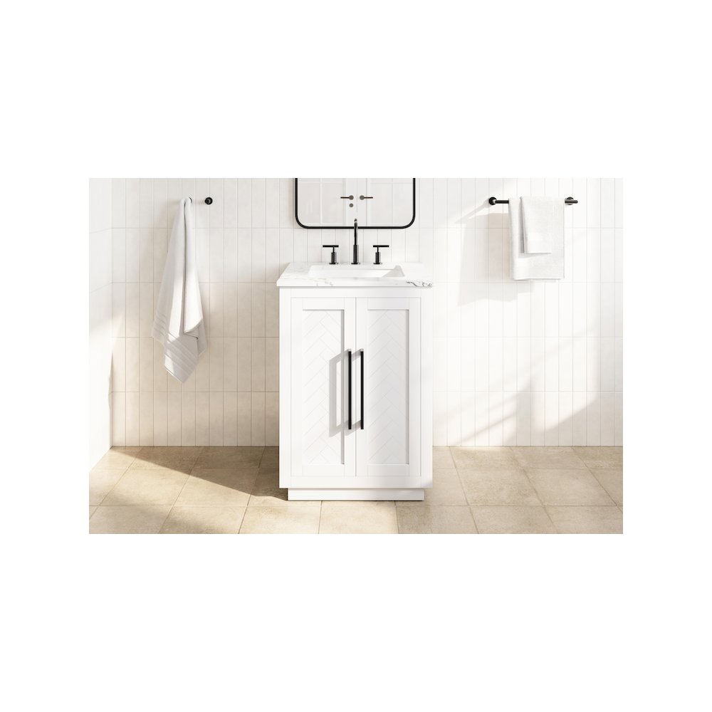 24 inch Single Bathroom Vanity in White. Picture 2