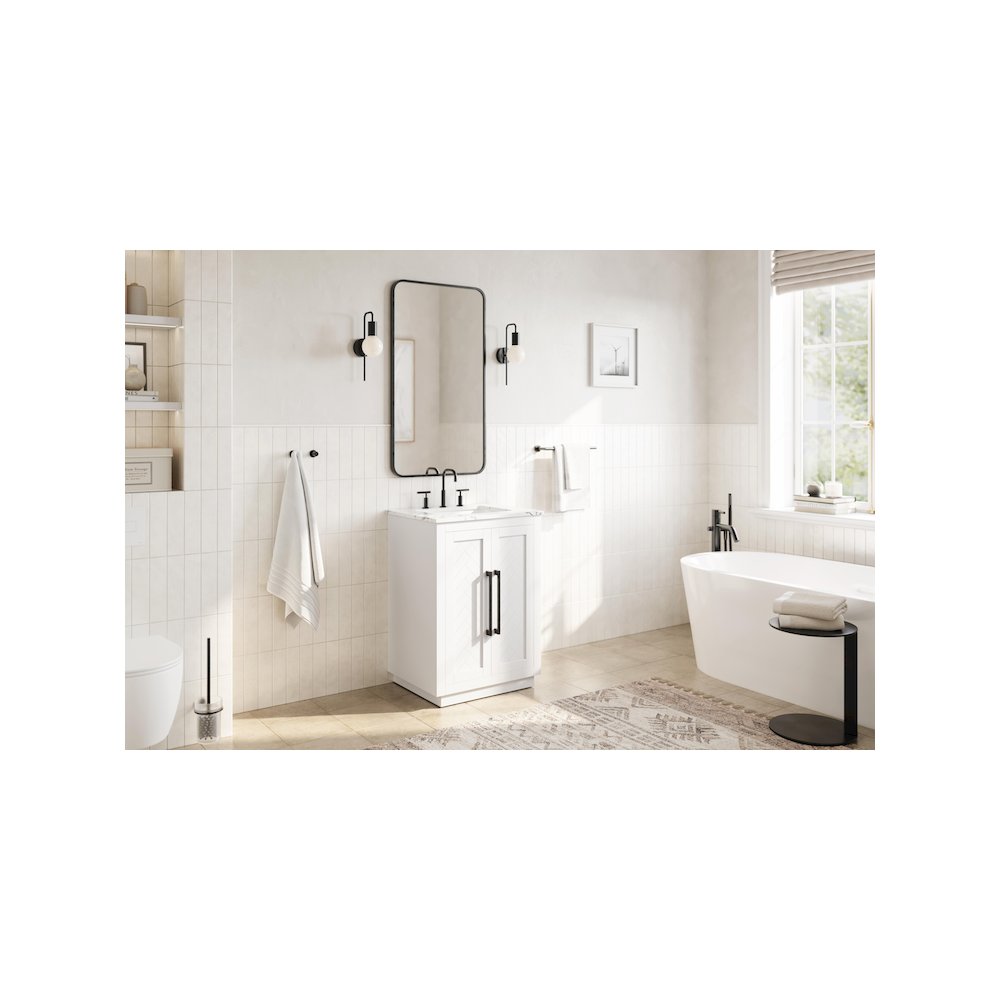 24 inch Single Bathroom Vanity in White. Picture 3