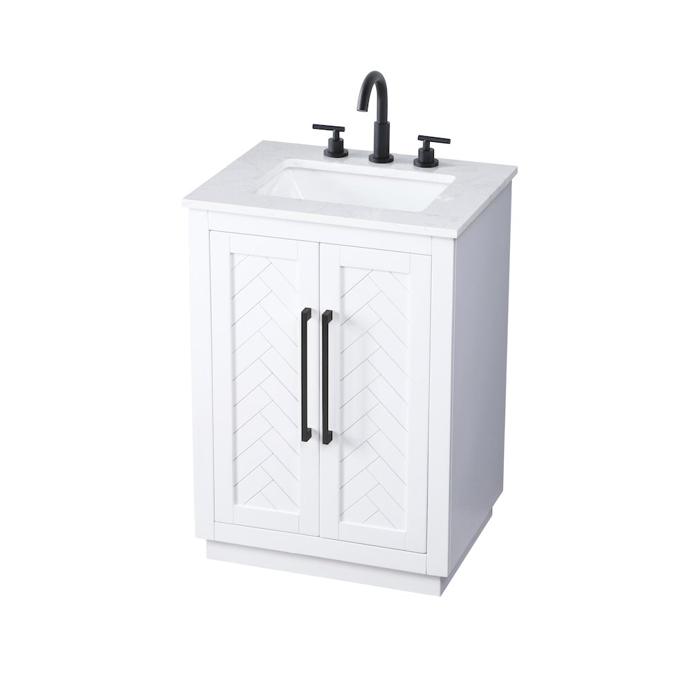 24 inch Single Bathroom Vanity in White. Picture 6