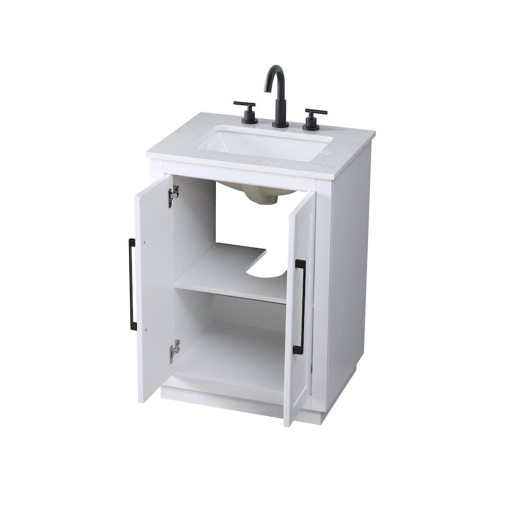 24 inch Single Bathroom Vanity in White. Picture 7