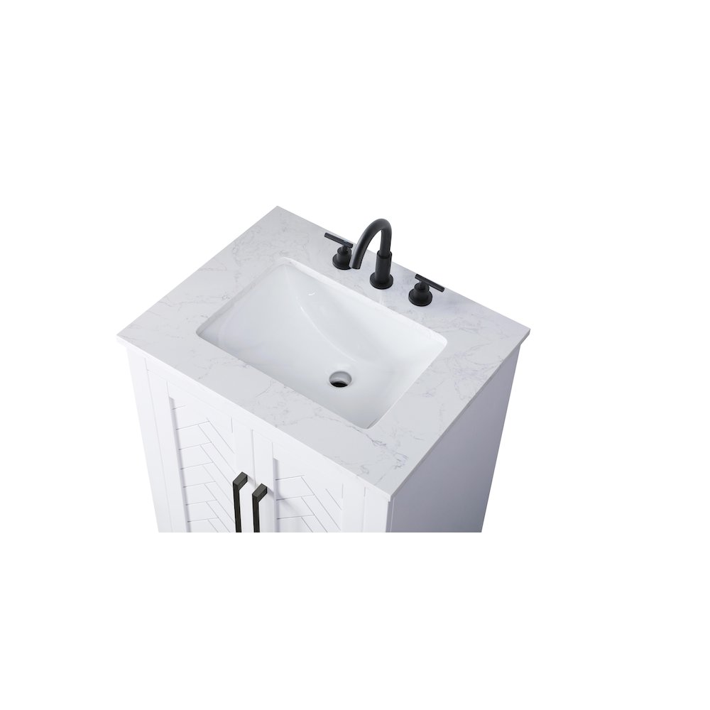 24 inch Single Bathroom Vanity in White. Picture 8
