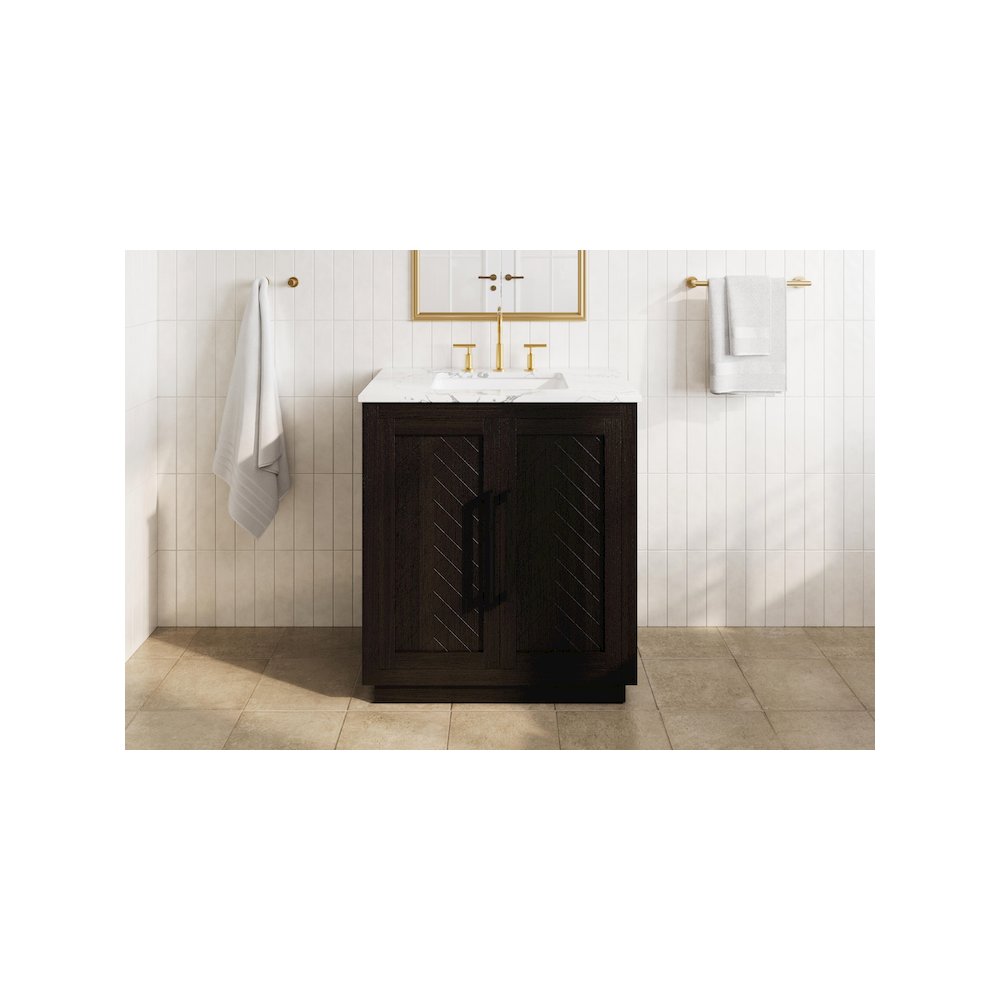 30 inch Single Bathroom Vanity in Chocolate Oak. Picture 2