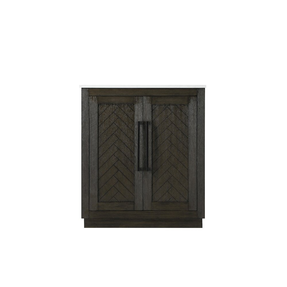 30 inch Single Bathroom Vanity in Chocolate Oak. Picture 5