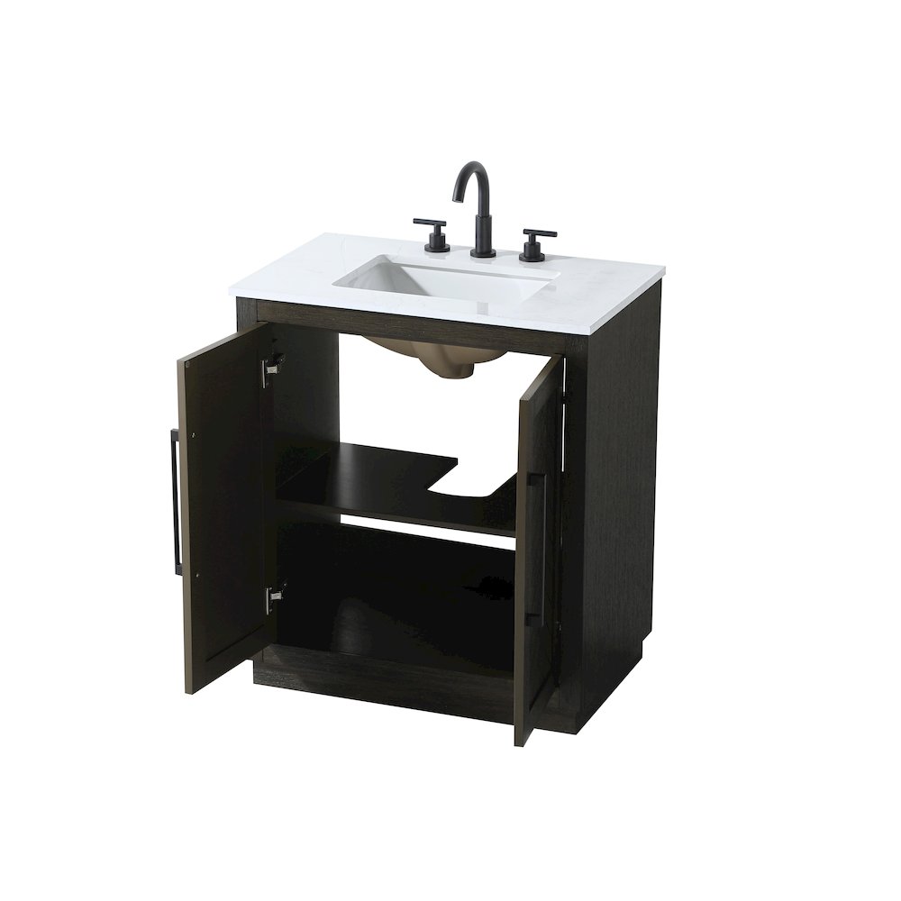 30 inch Single Bathroom Vanity in Chocolate Oak. Picture 7