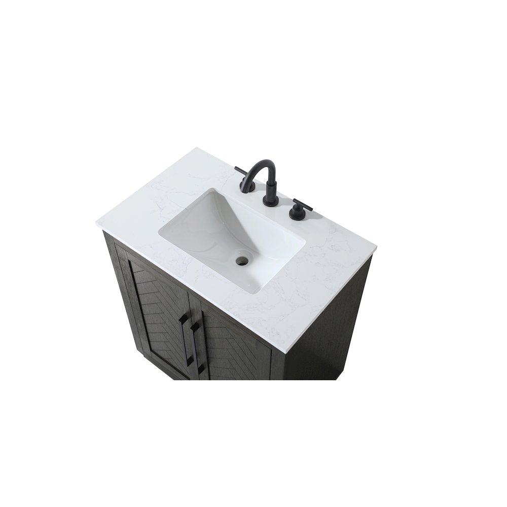 30 inch Single Bathroom Vanity in Chocolate Oak. Picture 8