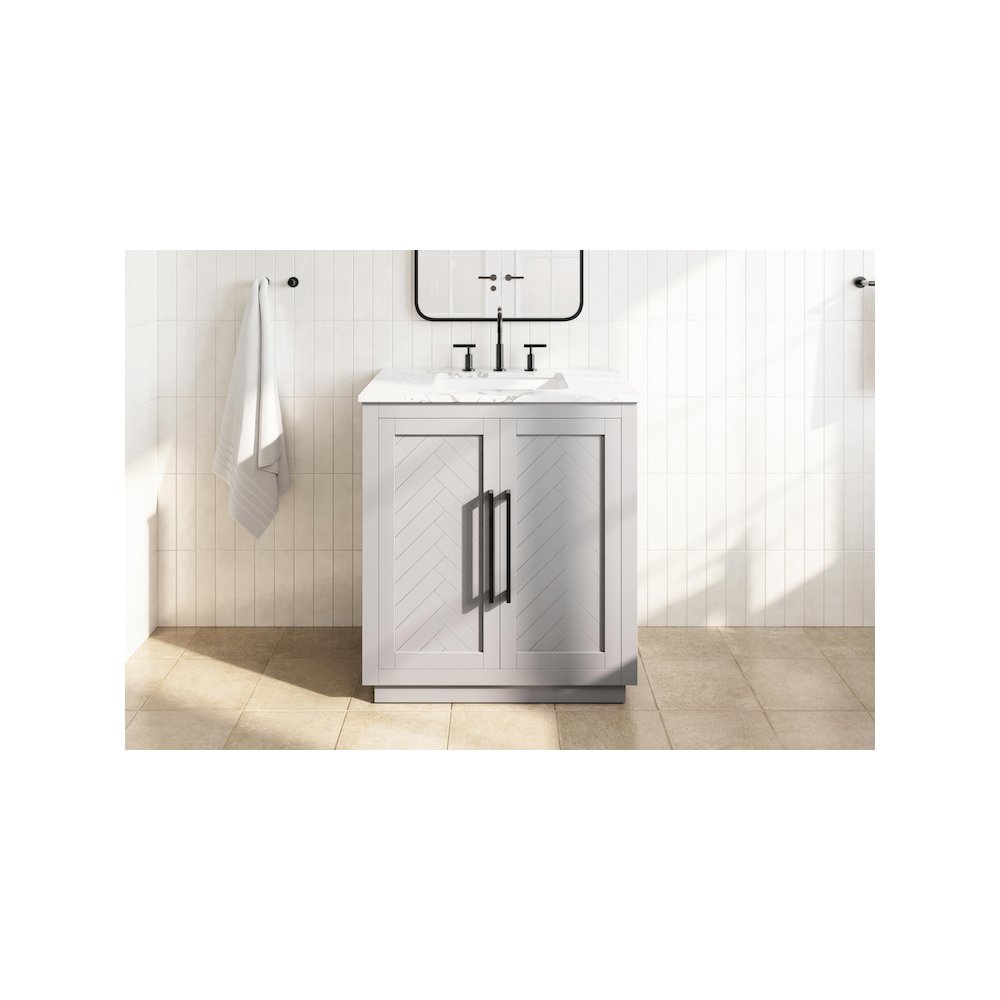 30 inch Single Bathroom Vanity in Grey. Picture 2