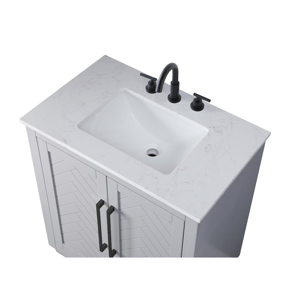 30 inch Single Bathroom Vanity in Grey. Picture 8