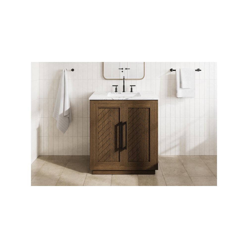 30 inch Single Bathroom Vanity in Hazel Oak. Picture 2