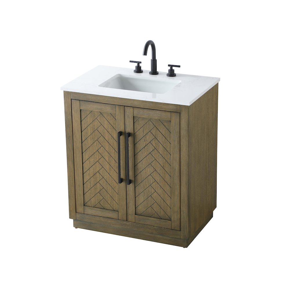 30 inch Single Bathroom Vanity in Hazel Oak. Picture 6