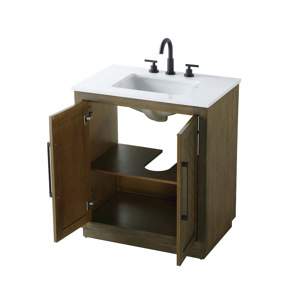 30 inch Single Bathroom Vanity in Hazel Oak. Picture 7