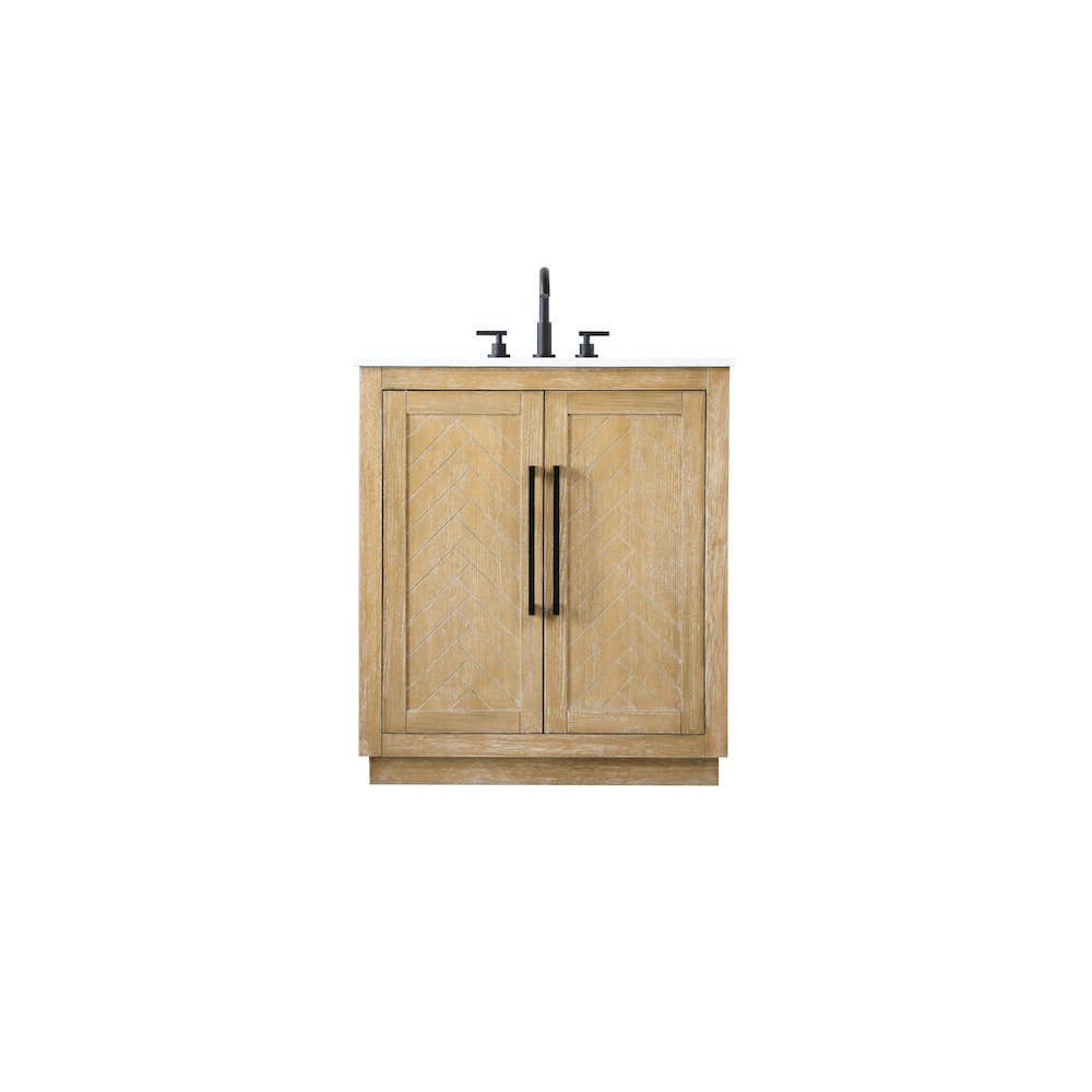 30 inch Single Bathroom Vanity in Linen Oak. Picture 1