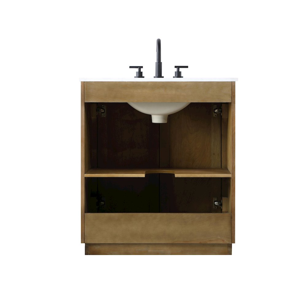30 inch Single Bathroom Vanity in Linen Oak. Picture 11