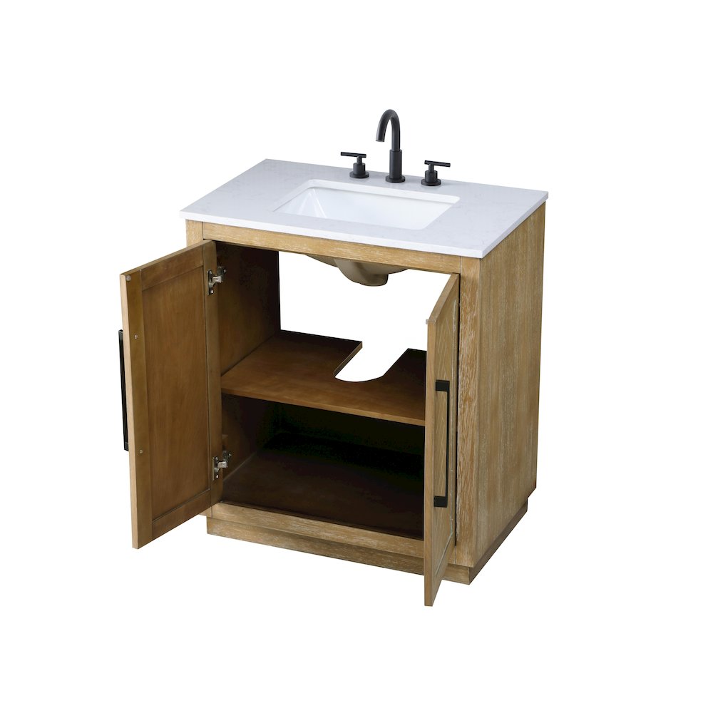 30 inch Single Bathroom Vanity in Linen Oak. Picture 7