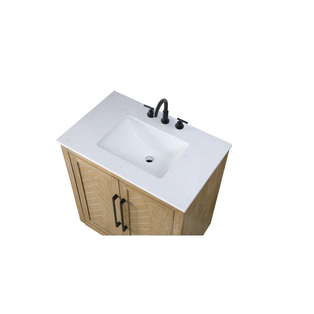30 inch Single Bathroom Vanity in Linen Oak. Picture 8