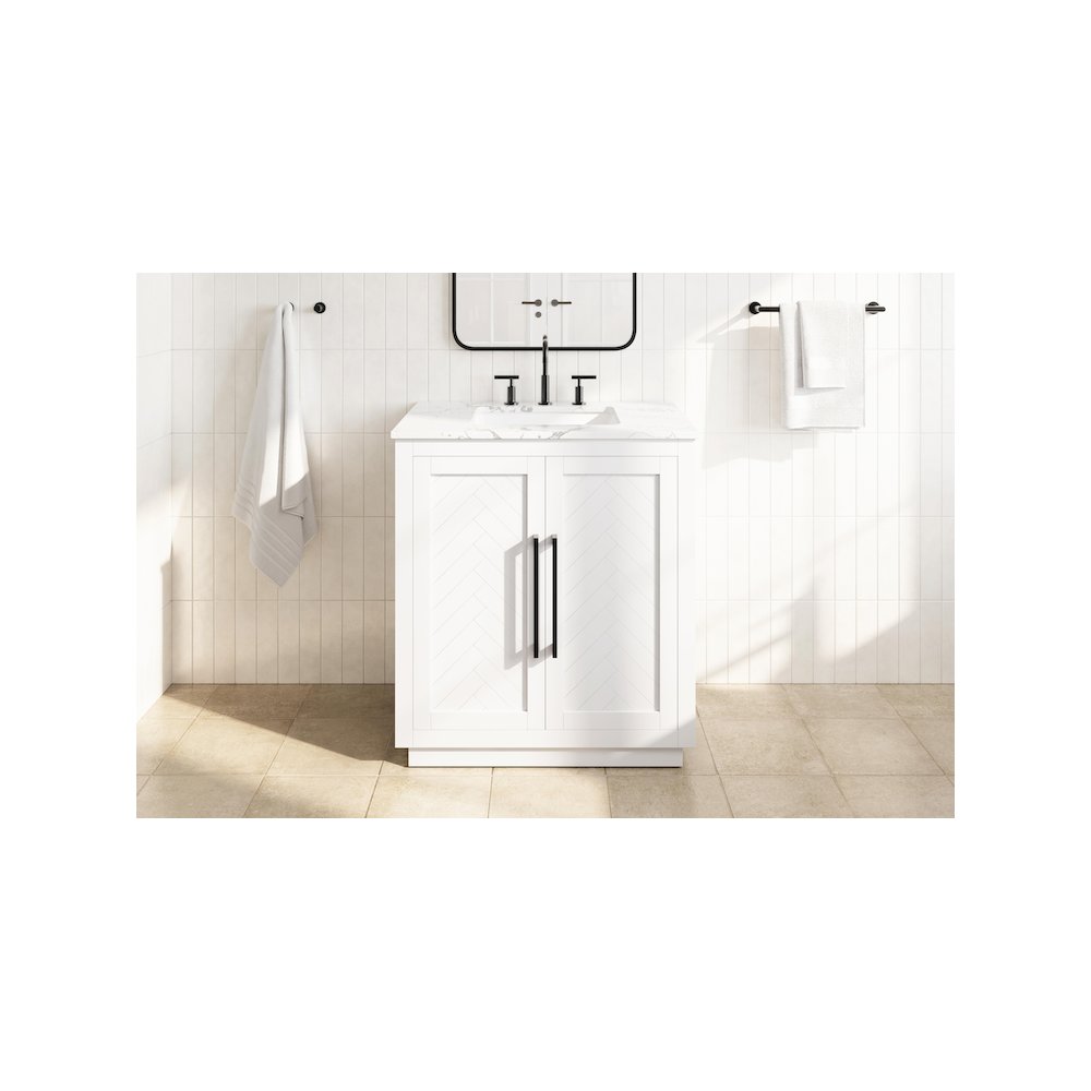 30 inch Single Bathroom Vanity in White. Picture 2