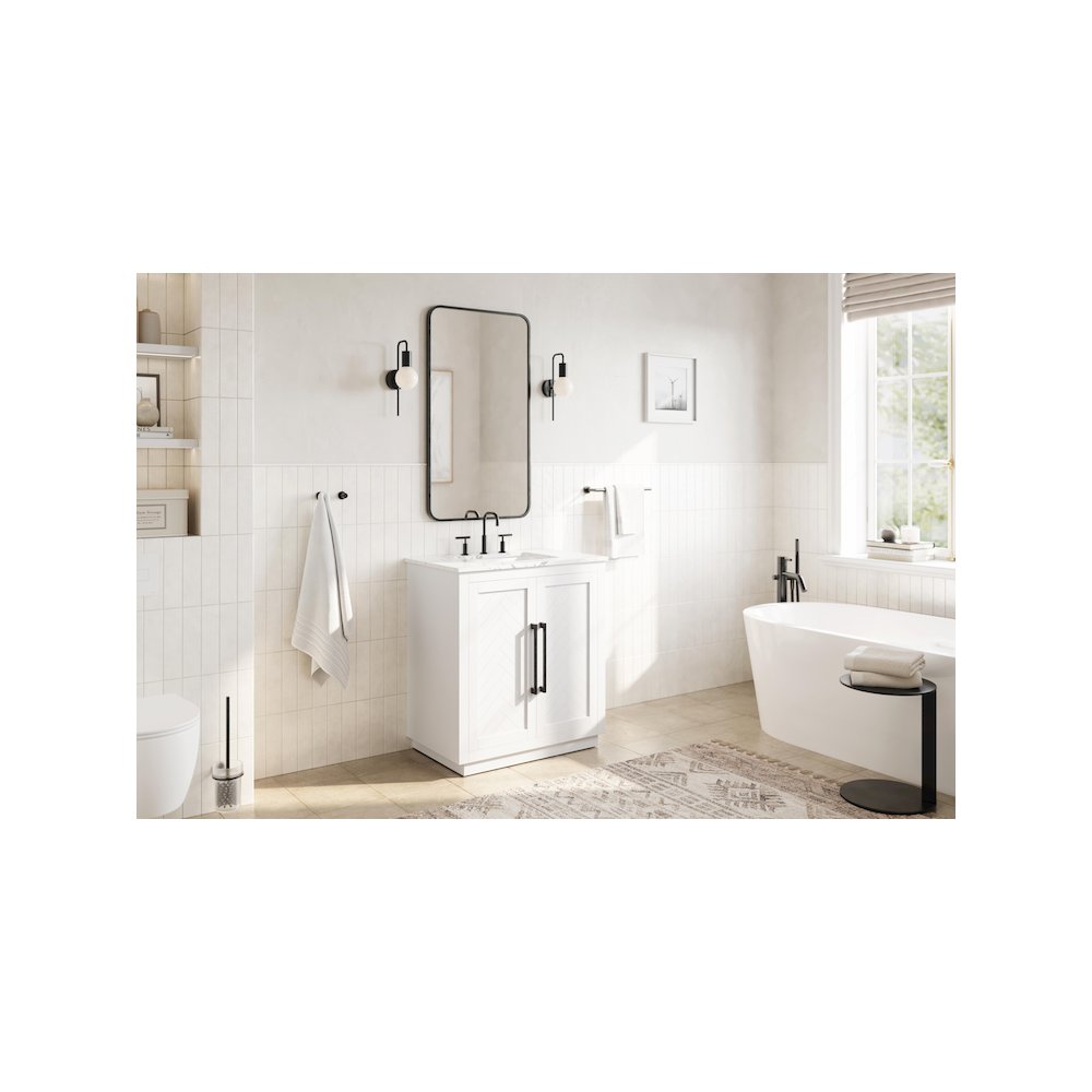 30 inch Single Bathroom Vanity in White. Picture 3
