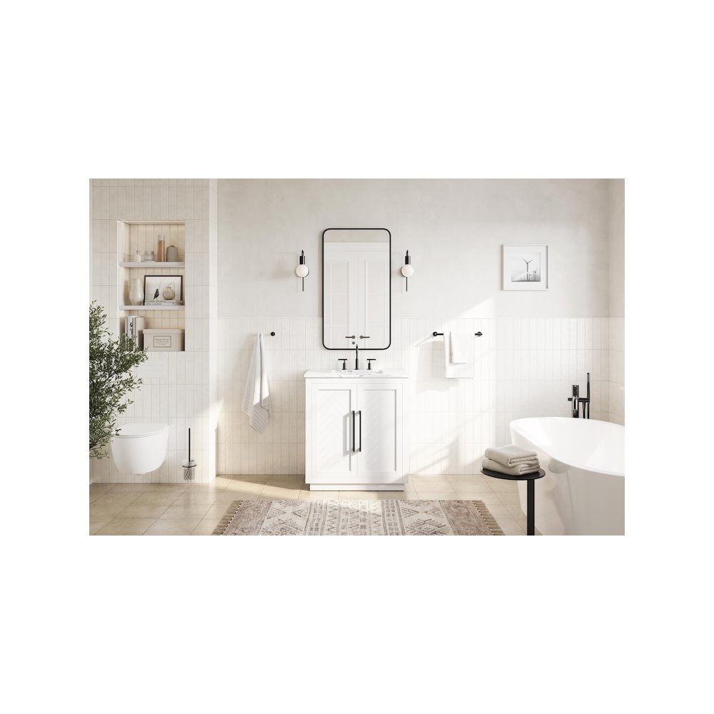 30 inch Single Bathroom Vanity in White. Picture 4