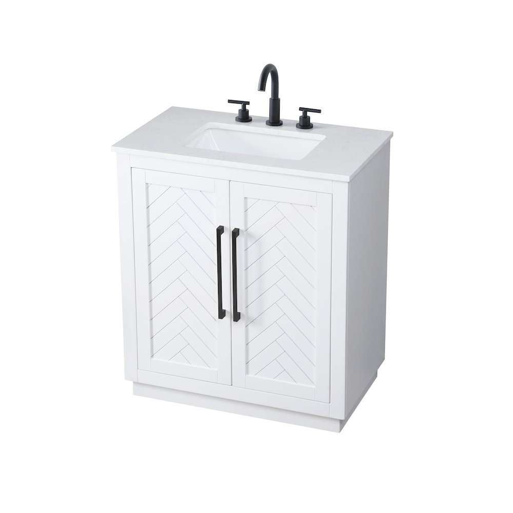 30 inch Single Bathroom Vanity in White. Picture 6