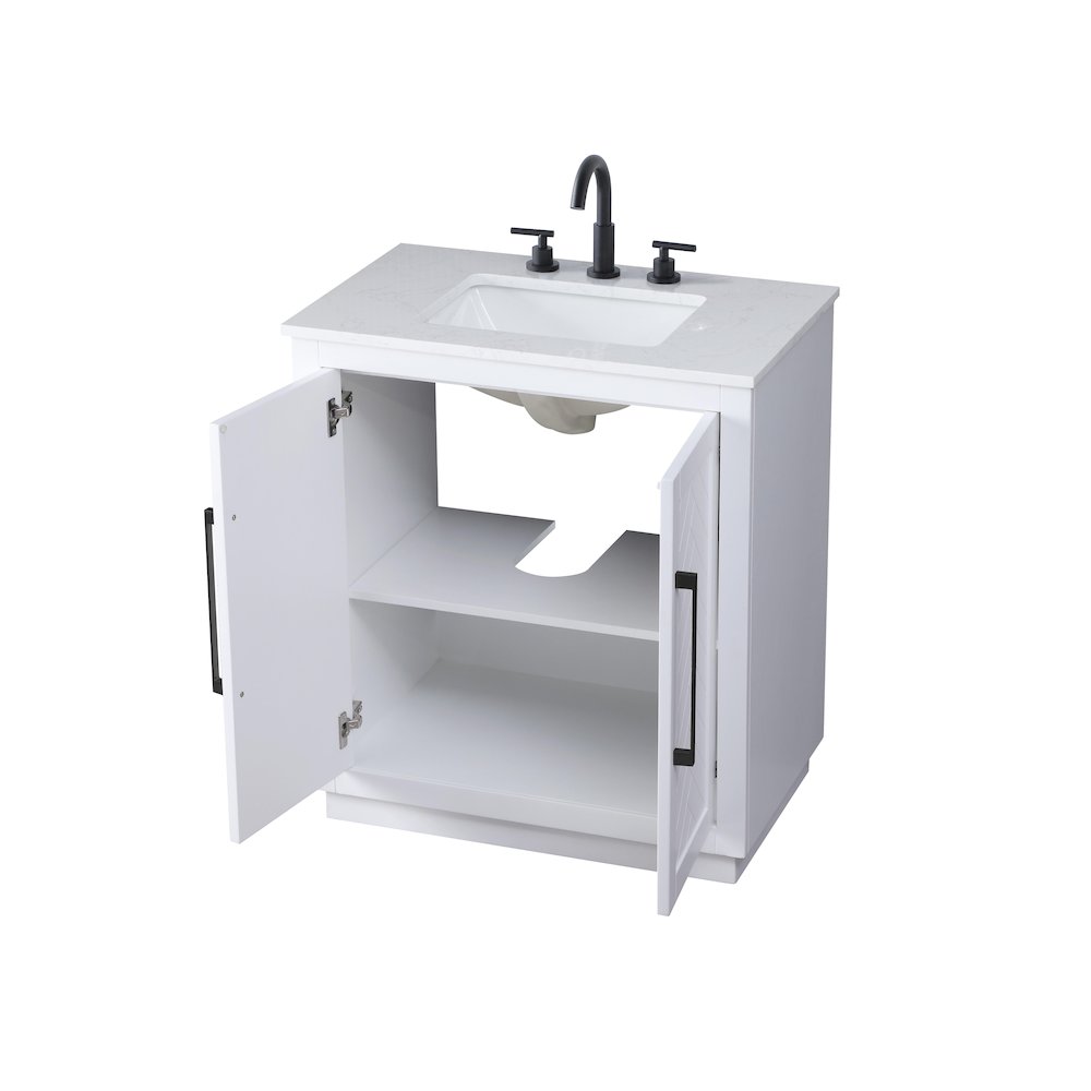 30 inch Single Bathroom Vanity in White. Picture 7