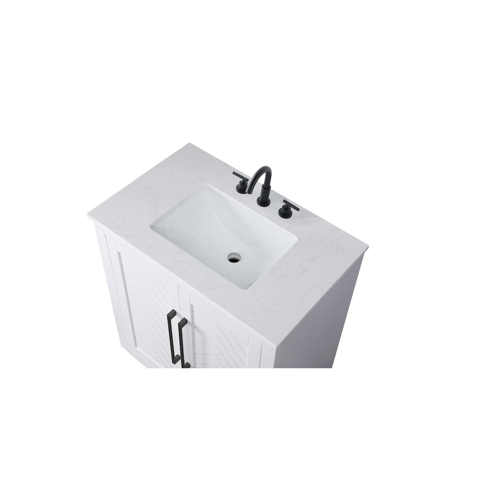 30 inch Single Bathroom Vanity in White. Picture 8