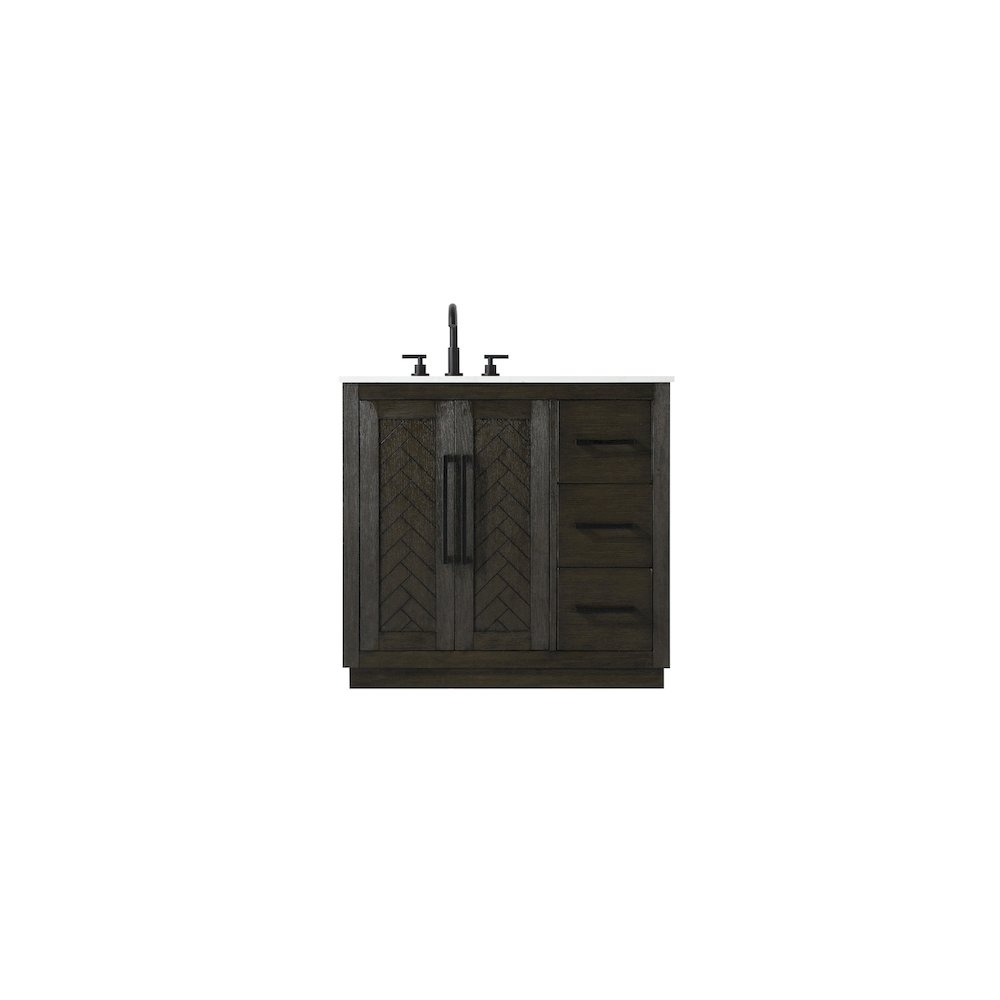 36 inch Single Bathroom Vanity in Chocolate Oak. Picture 1