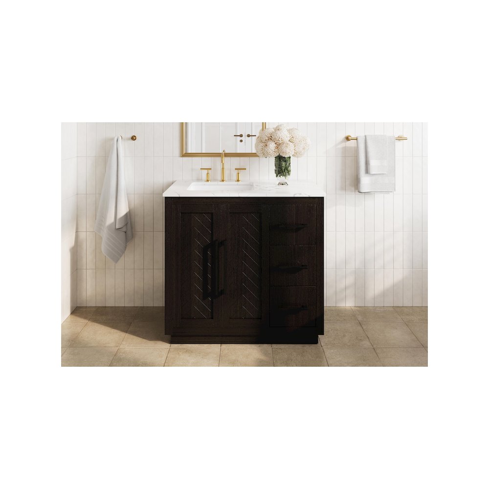 36 inch Single Bathroom Vanity in Chocolate Oak. Picture 2