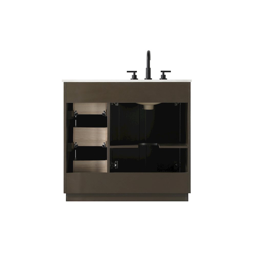 36 inch Single Bathroom Vanity in Chocolate Oak. Picture 11
