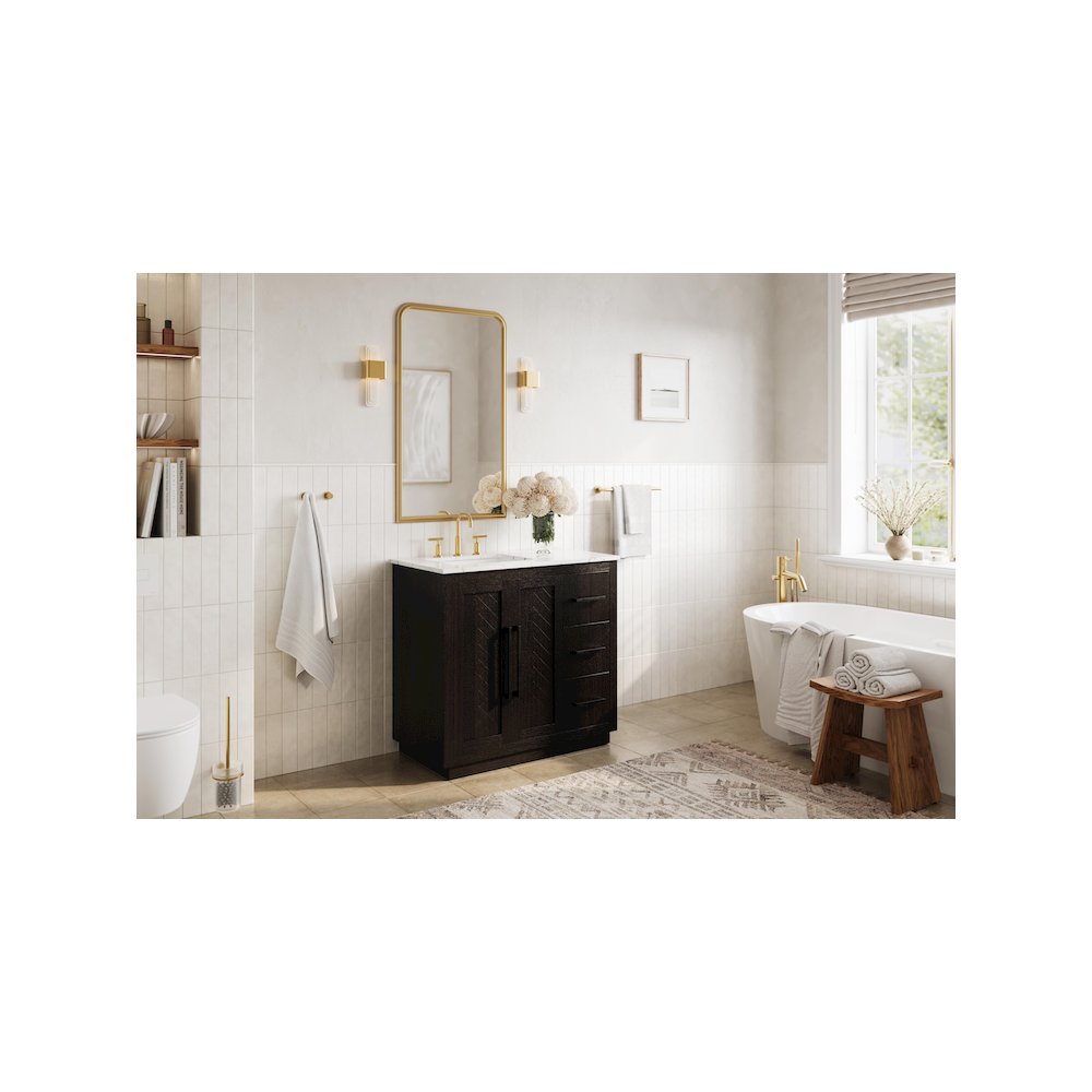 36 inch Single Bathroom Vanity in Chocolate Oak. Picture 3